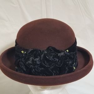 Shani Flower Felt Cloche Bucket Hat